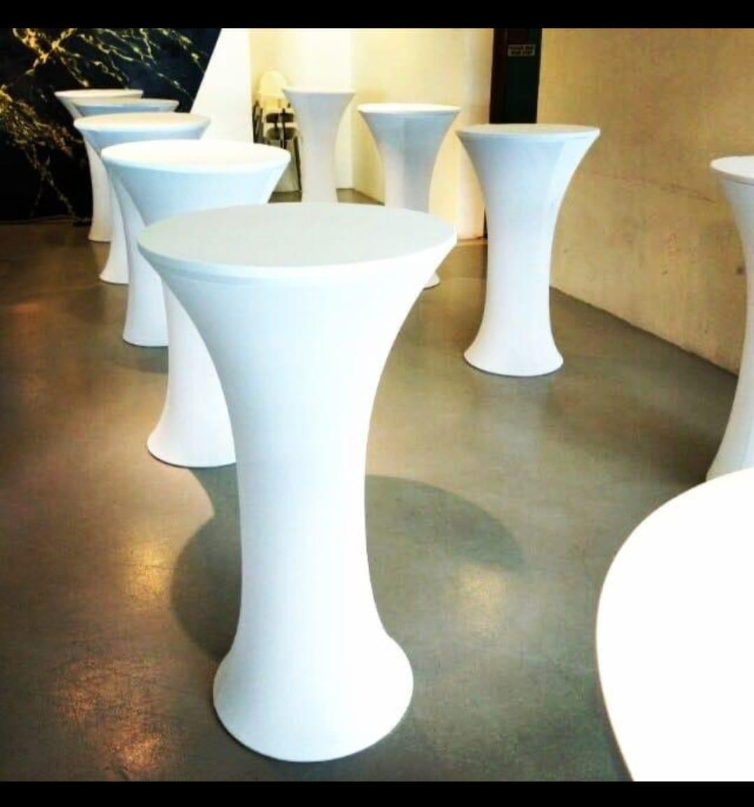 Cocktail table package with white standing tables for guest mingling